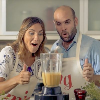 Sopa crema de verduras y albahaca con CN Plus
